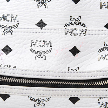 MCM Visetos Medium Stark Backpack White Red 17 of 21
