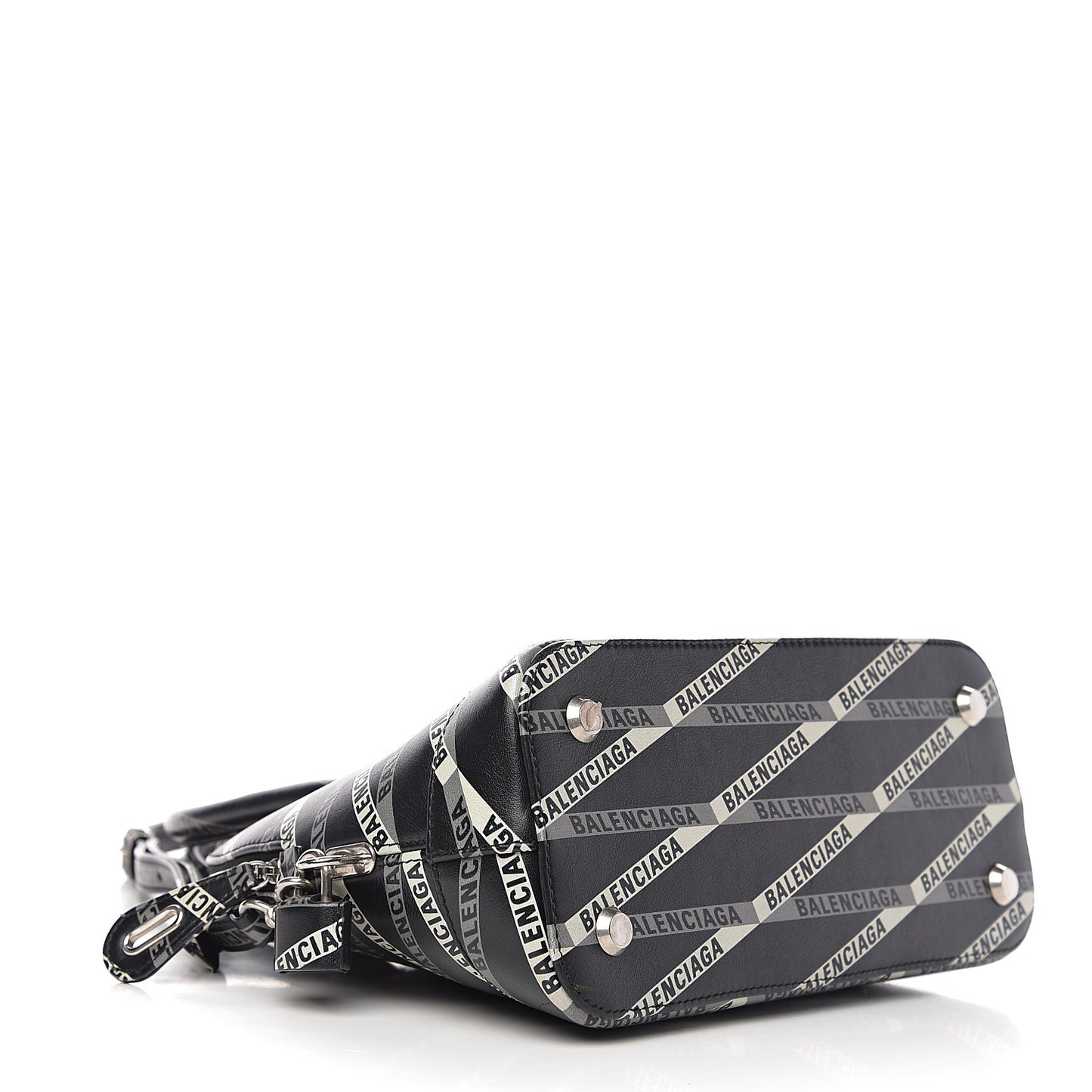 Calfskin Losange Monogram S Ville Top Handle Bag Black Grey