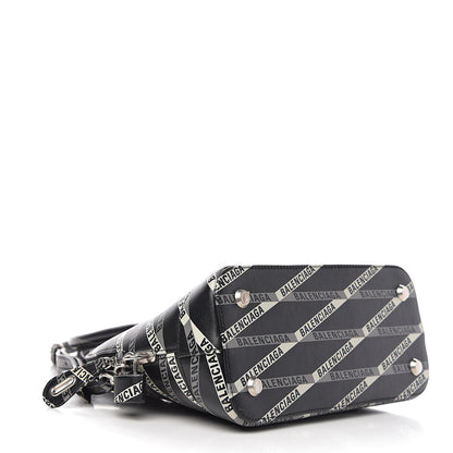 Balenciaga Calfskin Losange Monogram S Ville Top Handle Bag Black Grey 3 of 11