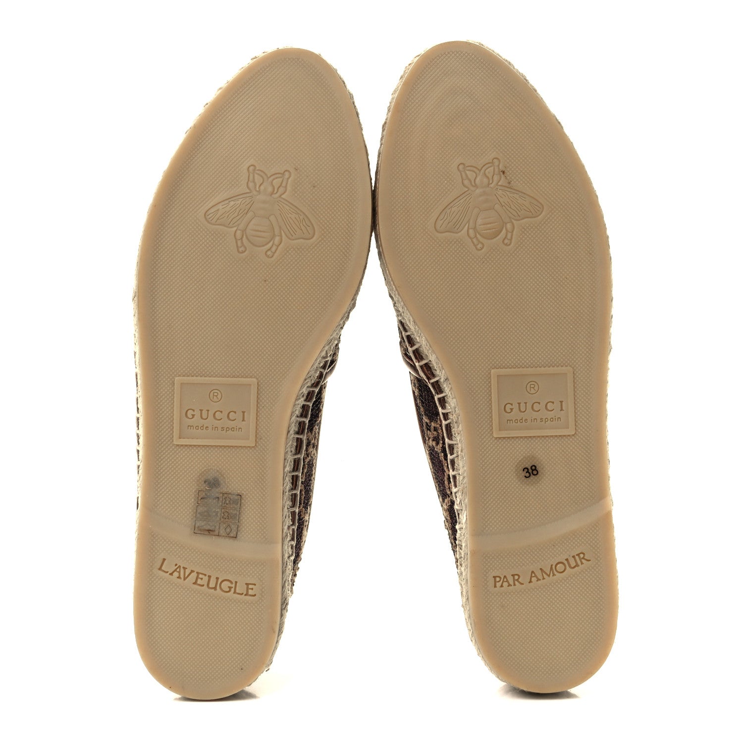 Gucci Lame Nappa GG Monogram Espadrilles 38 Brown Beige Light Bronze 7 of 14