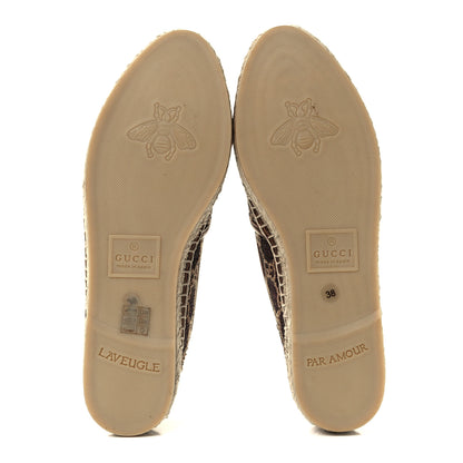 Gucci Lame Nappa GG Monogram Espadrilles 38 Brown Beige Light Bronze 7 of 14