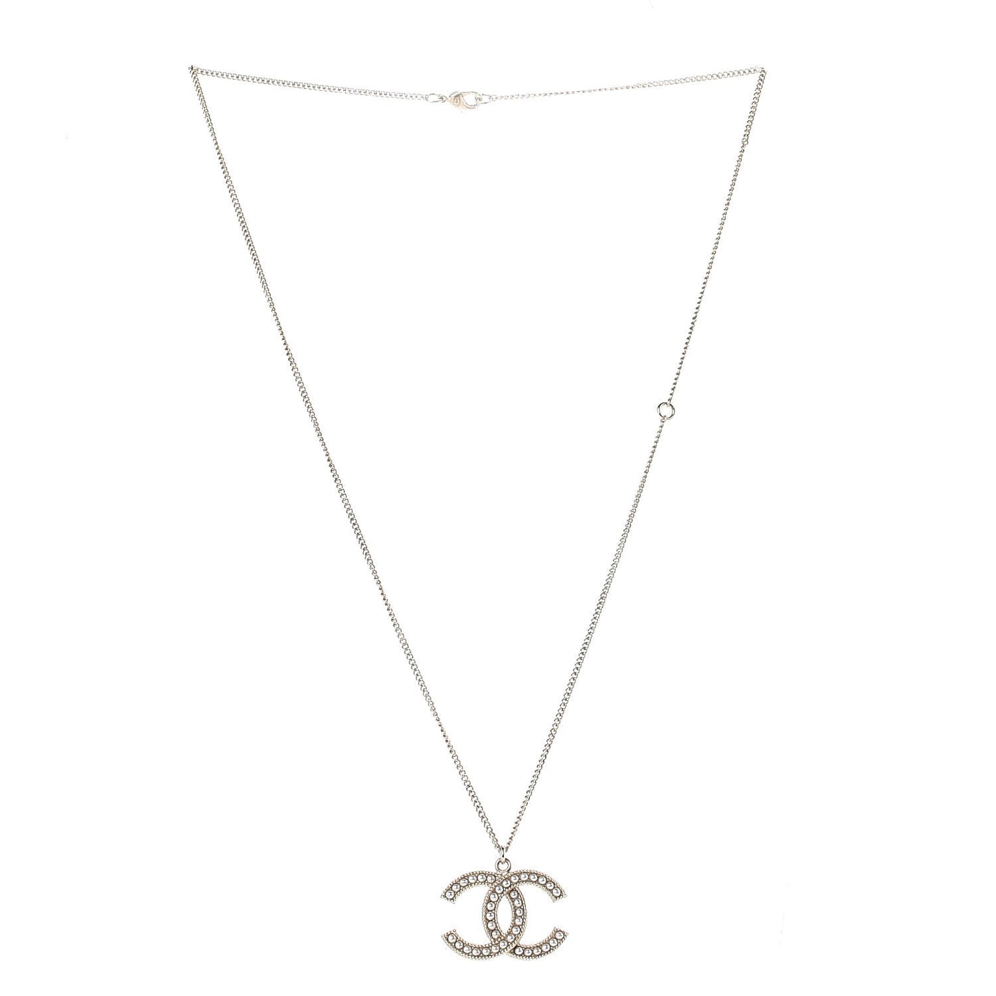 Pearl CC Pendant Necklace Gold