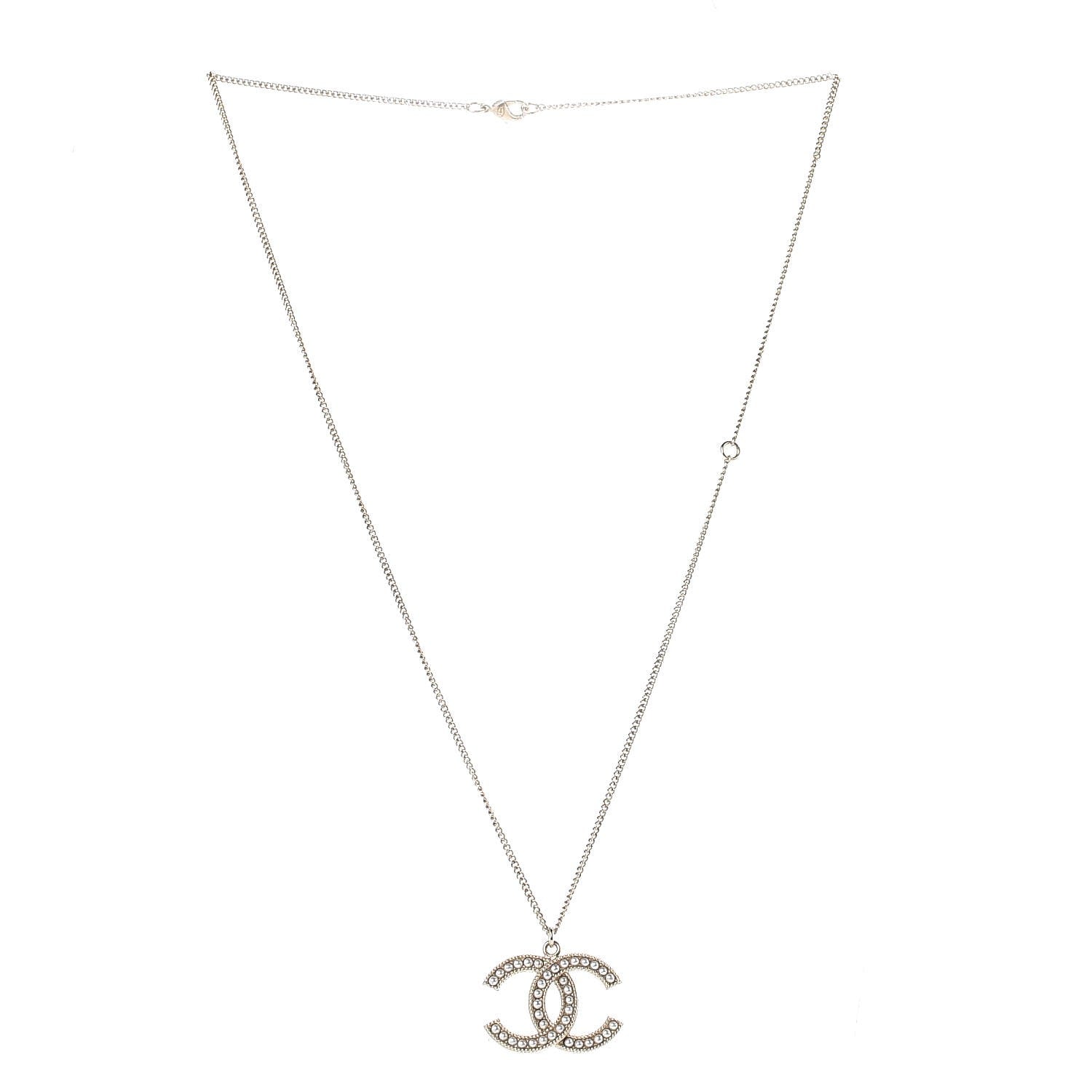 Chanel Pearl CC Pendant Necklace Gold 3 of 6