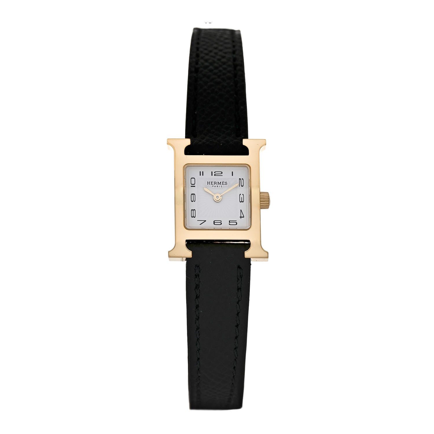 Hermes Stainless Steel Epsom 17.2mm Heure H Hour Quartz Watch Noir 1 of 5