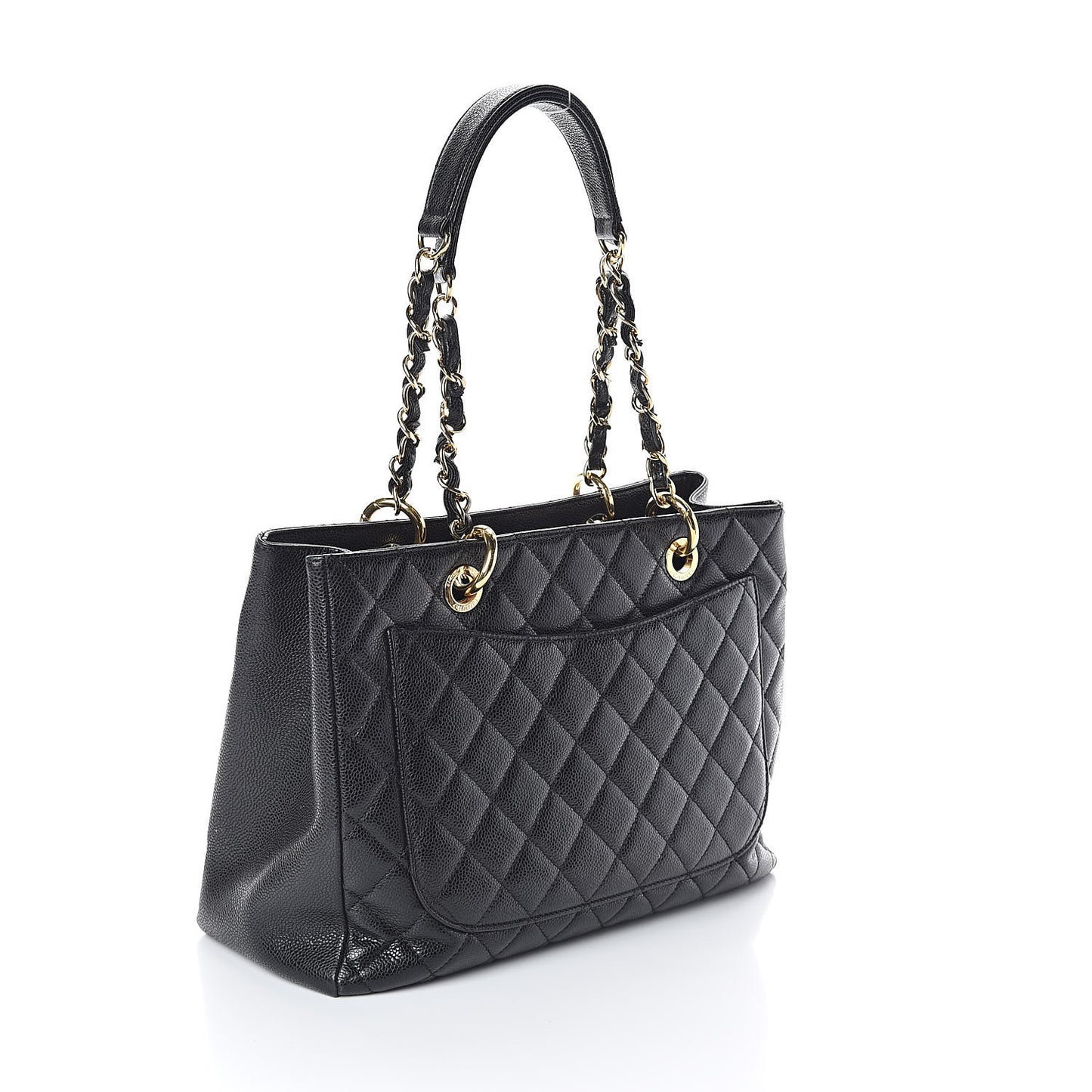 Caviar Quilted Grand Shopping Tote GST Black