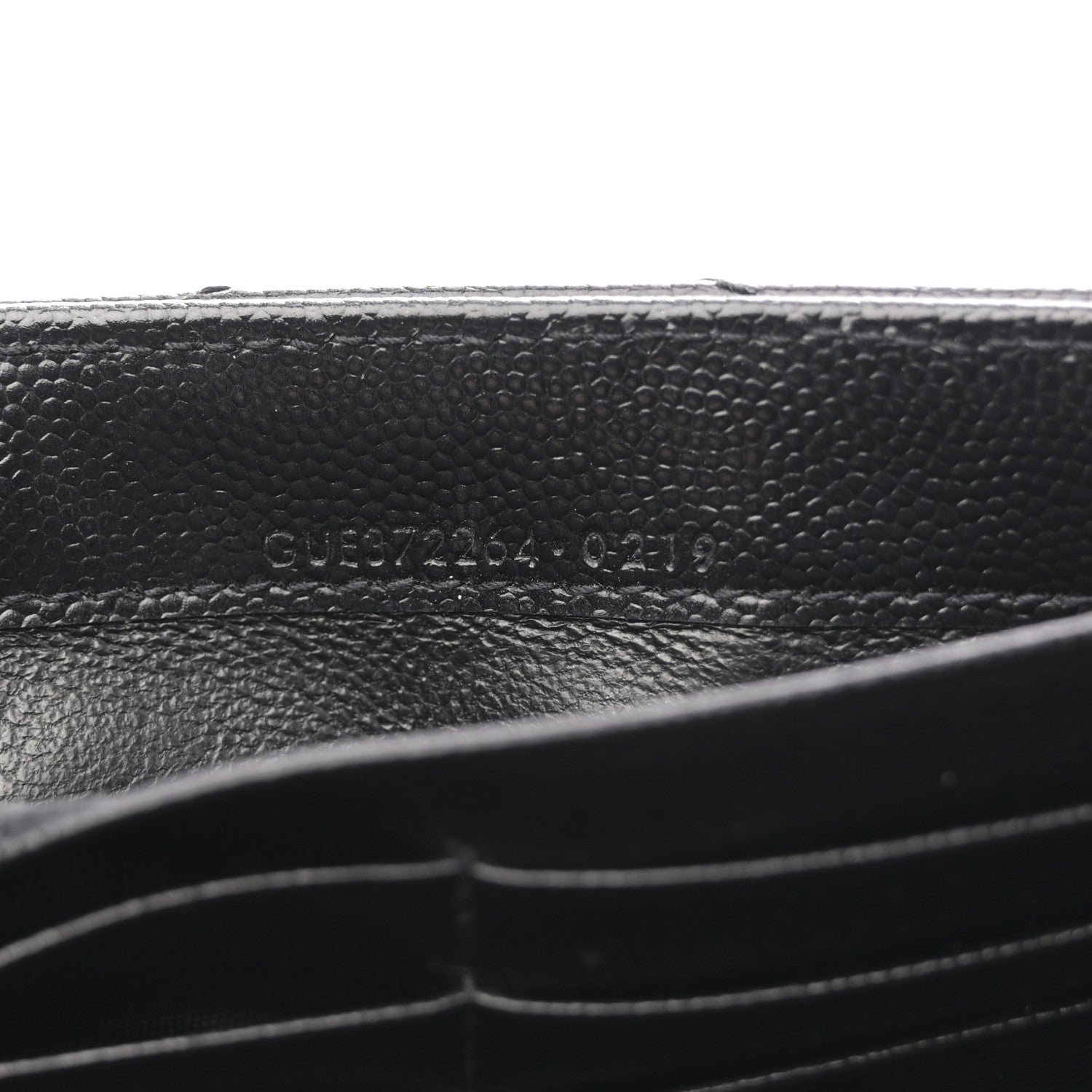 Saint Laurent Grain De Poudre Matelasse Chevron Monogram Flap Wallet Black 7 of 8