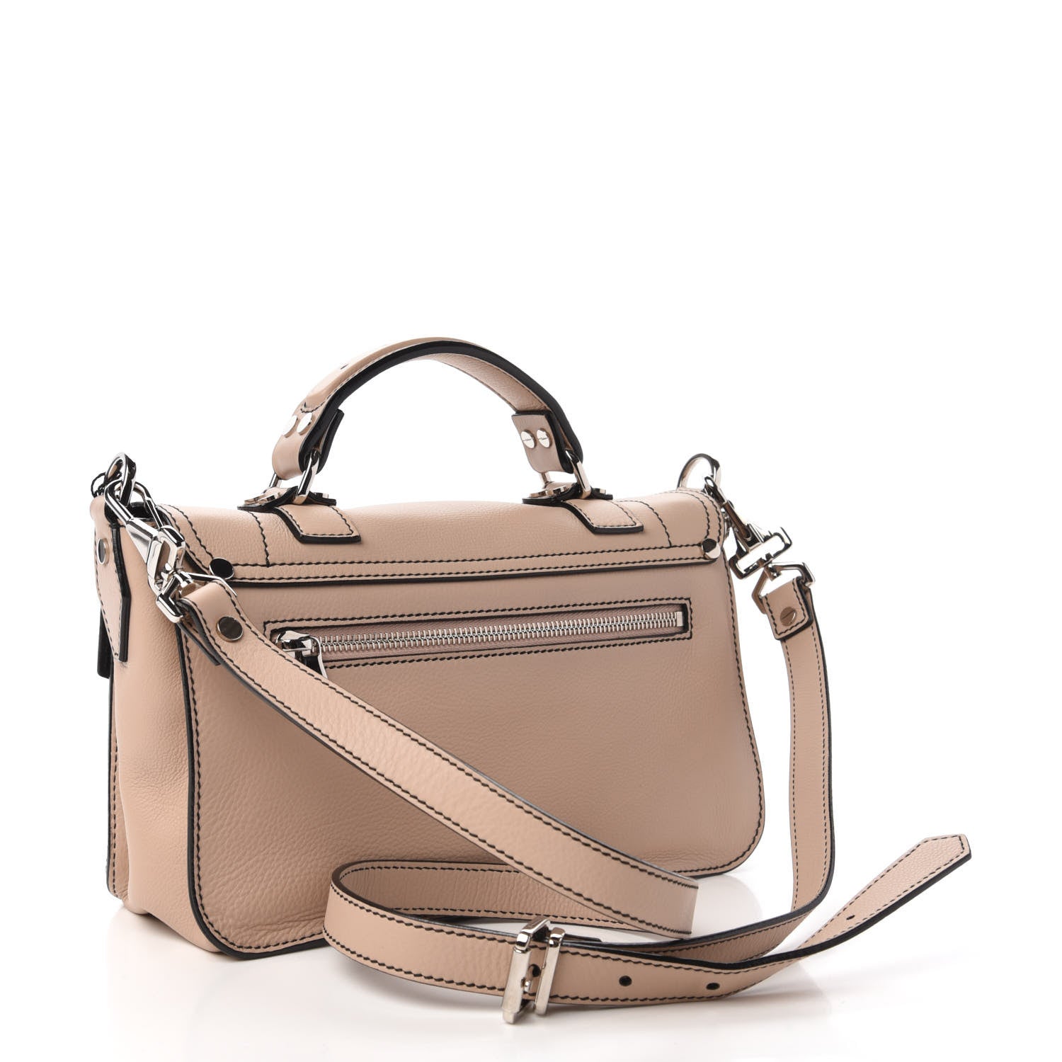 Proenza Schouler Grained Calfskin Medium Contrast Stitch PS1 Satchel Sand 3 of 9