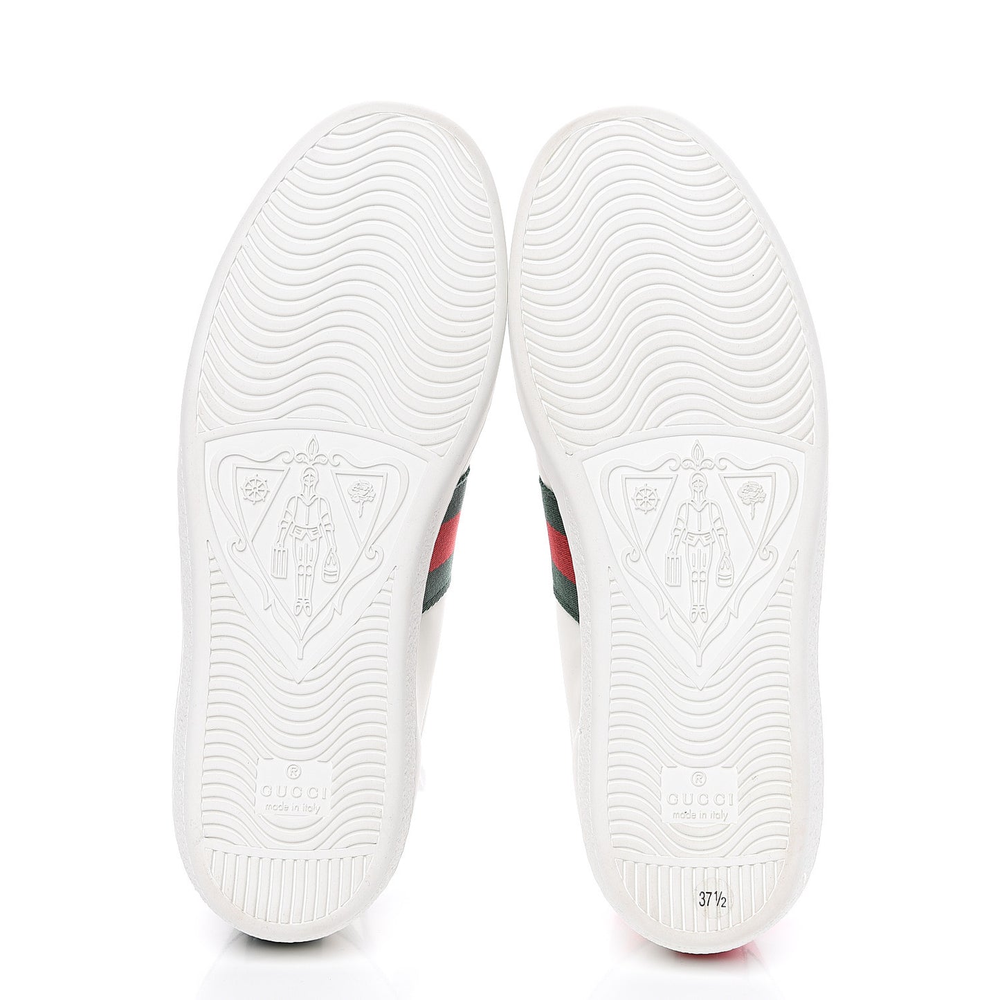 Calfskin Ayers Bee Embroidered Womens Ace Sneakers 37.5 White Green