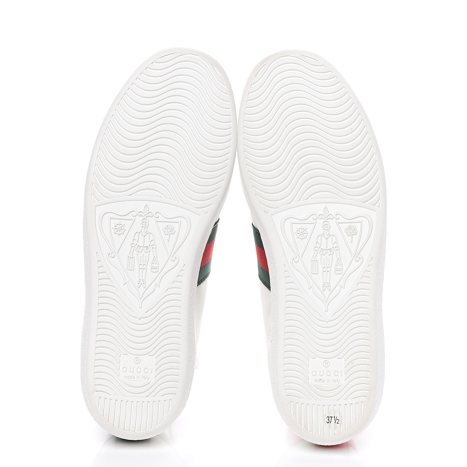 Gucci Calfskin Ayers Bee Embroidered Womens Ace Sneakers 37.5 White Green 5 of 10