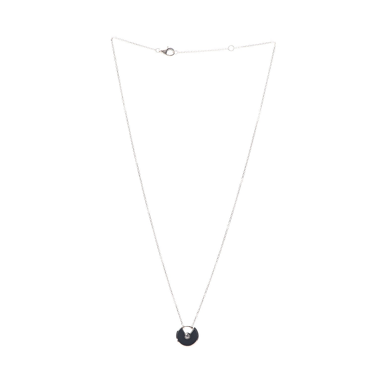 Cartier 18K Pink Gold Diamond Black Onyx XS Amulette de Cartier Pendant Necklace 3 of 7