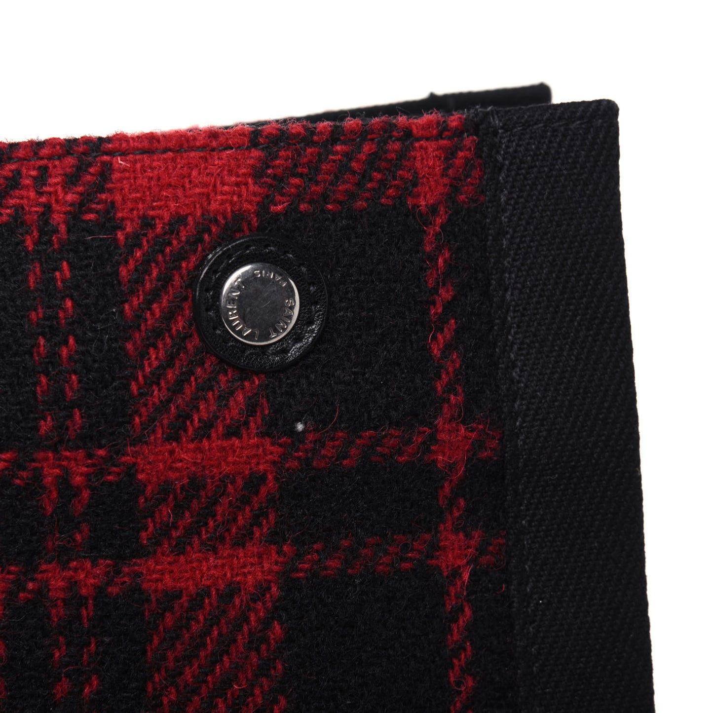 Wool Tartan Rive Gauche Noe Tote Red Black