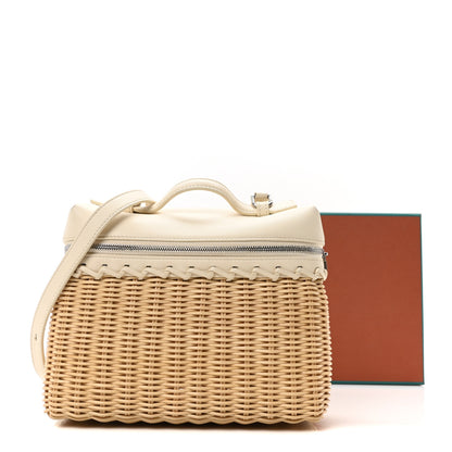 Loro Piana Wicker Calfskin East West L19 Extra Pocket Pouch Malt Whisper White 10 of 10