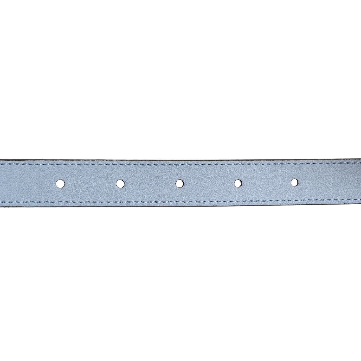 Gucci Moon Calfskin Palladium Double G 20mm Belt 85 34 Porcelain Light Blue 5 of 7