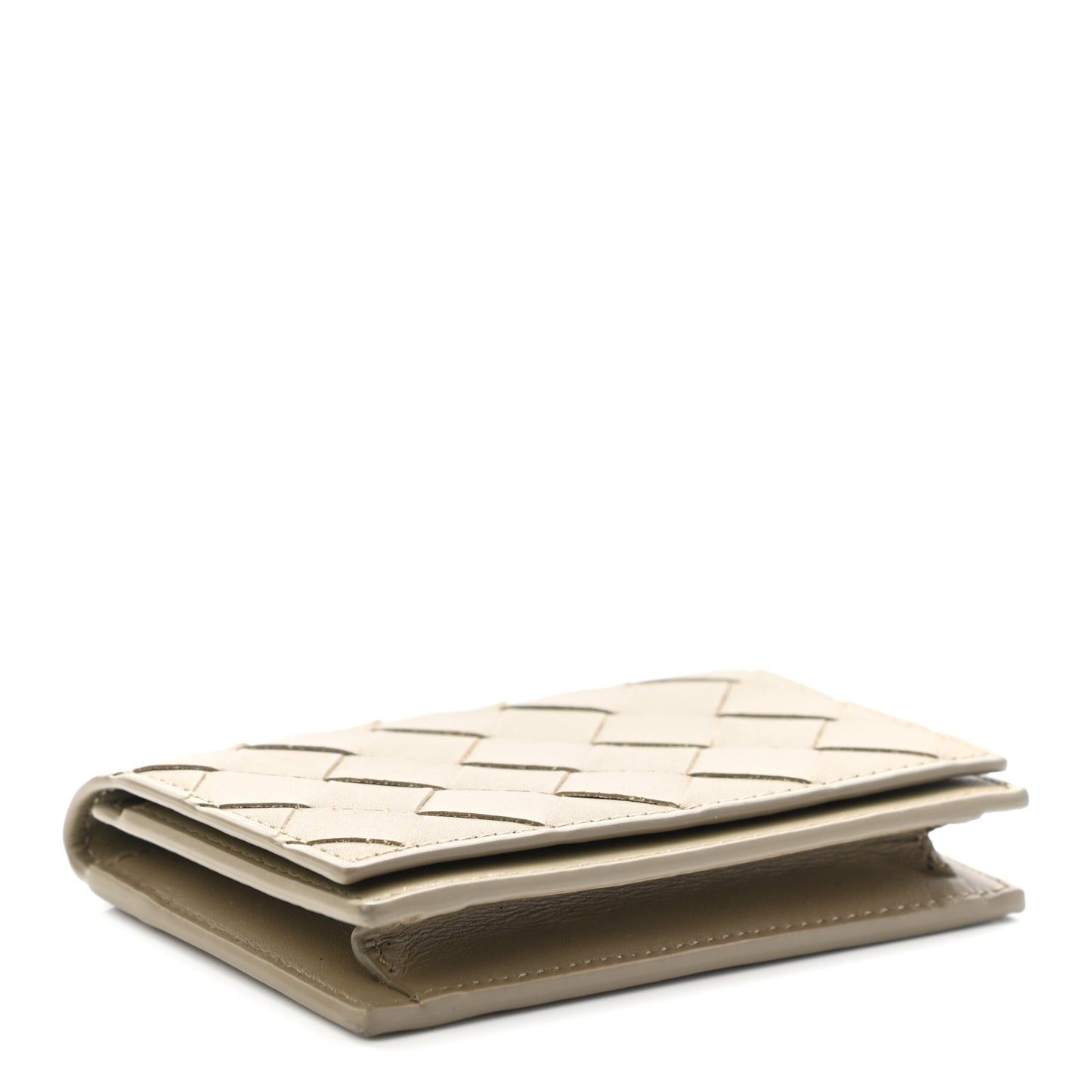 Nappa Intrecciato Card Holder Taupe