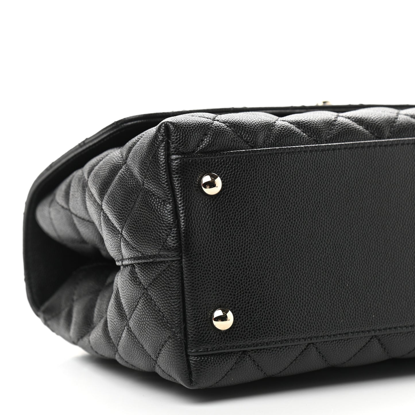 Caviar Quilted Small Coco Handle Flap Black