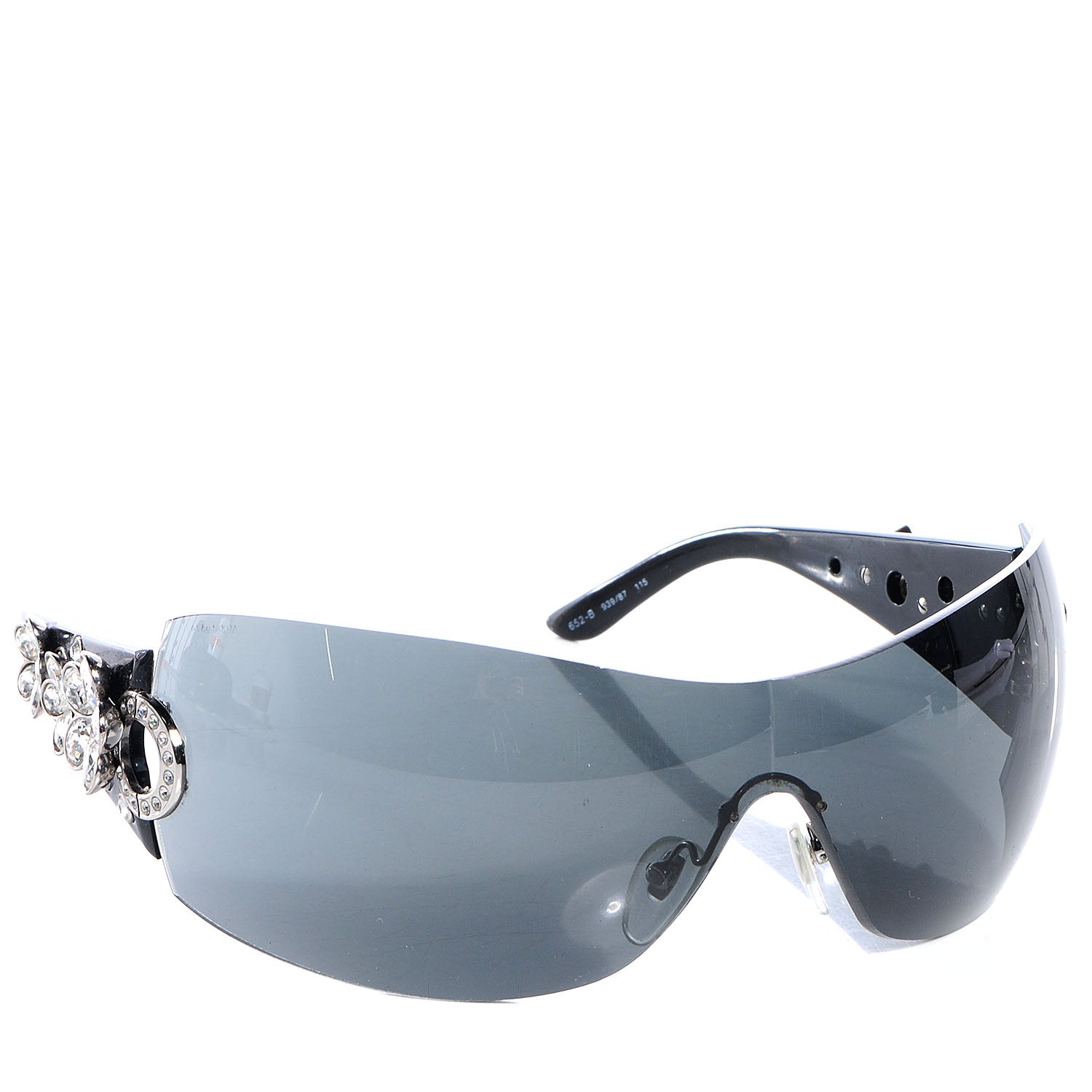 Bulgari BVLGARI Crystal Flower Sunglasses 652-B Black 3 of 8