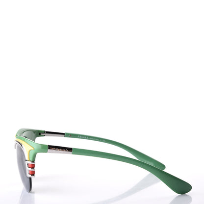 Prada Mirrored Dixie Sunglasses SPR 60O Green Yellow 3 of 8