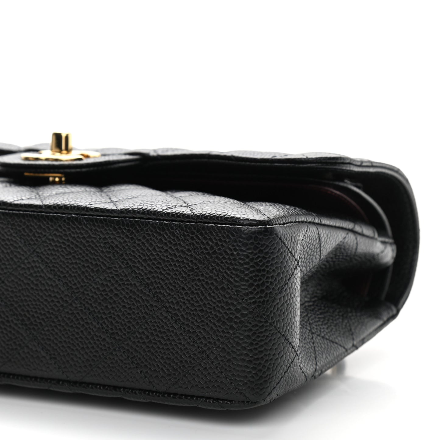 Caviar Quilted Small Double Flap Black