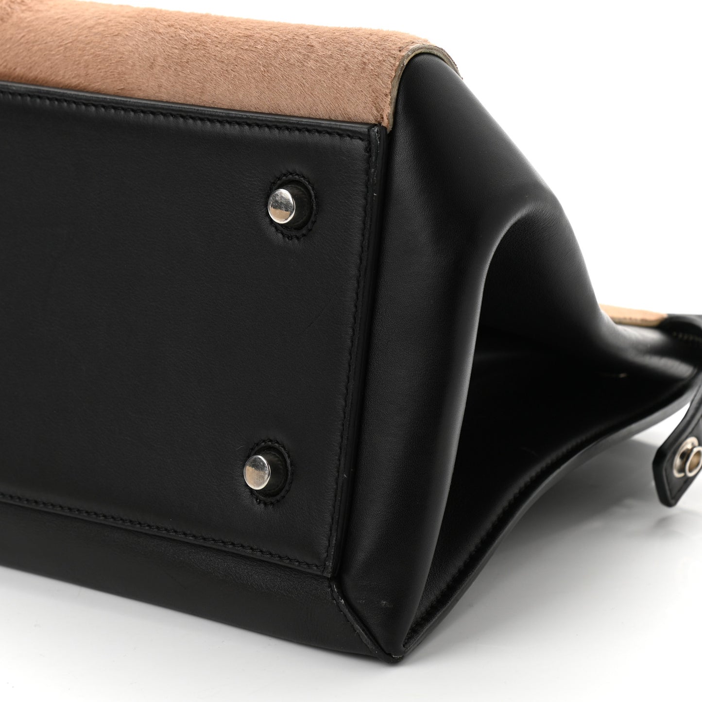 Pony Hair Calfskin Medium Edge Shoulder Bag Praline