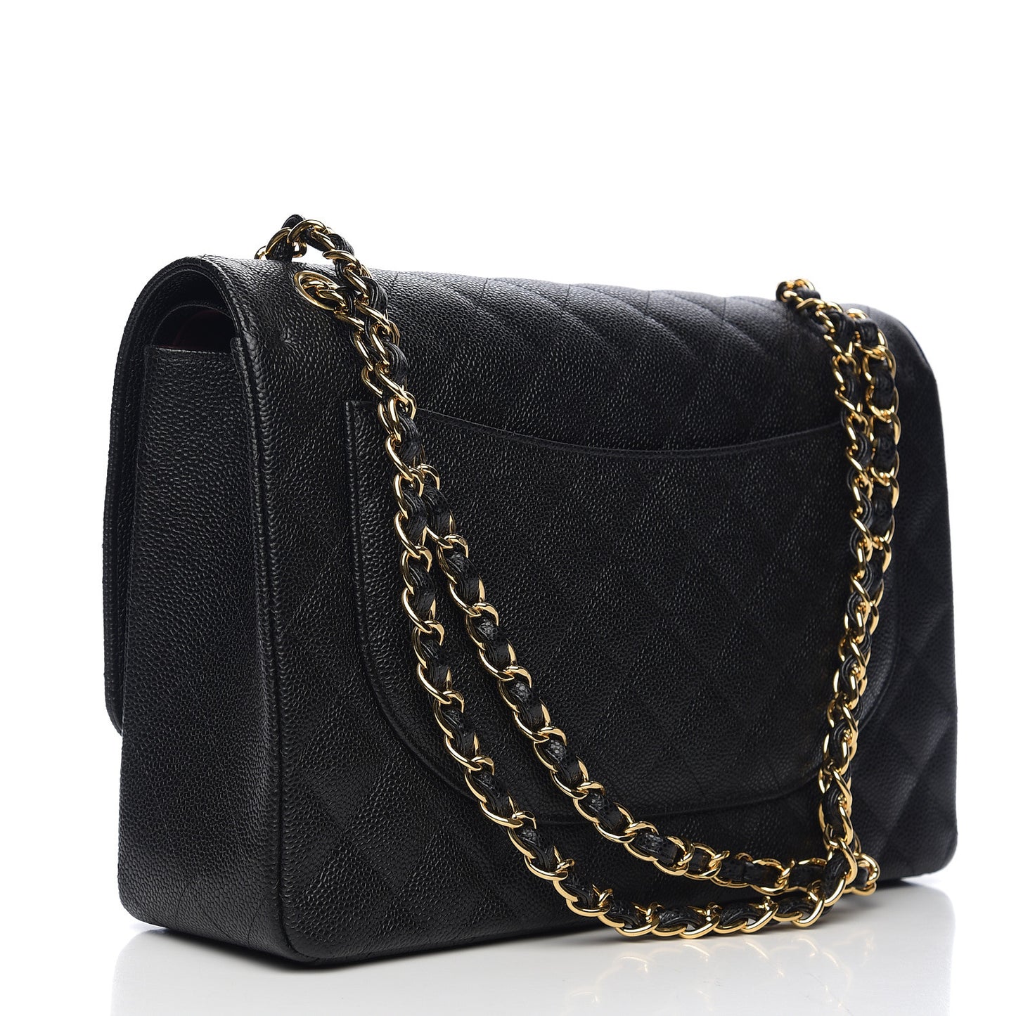 Caviar Quilted Maxi Double Flap Black