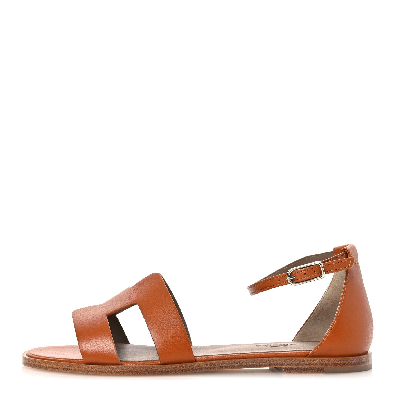 Hermes Calfskin Santorini Sandals 39 Naturel 1 of 11