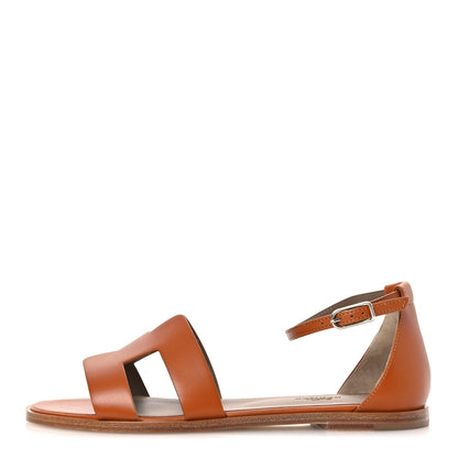 Hermes Calfskin Santorini Sandals 39 Naturel 1 of 11