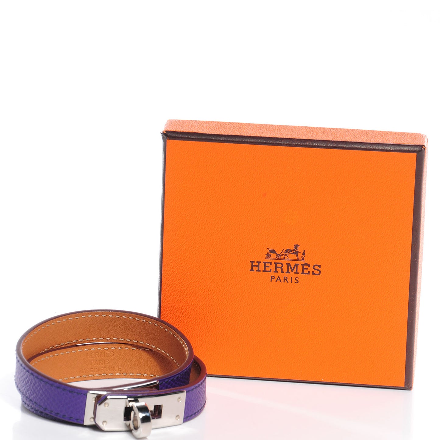 Epsom Kelly Double Tour Bracelet Medium Crocus Purple