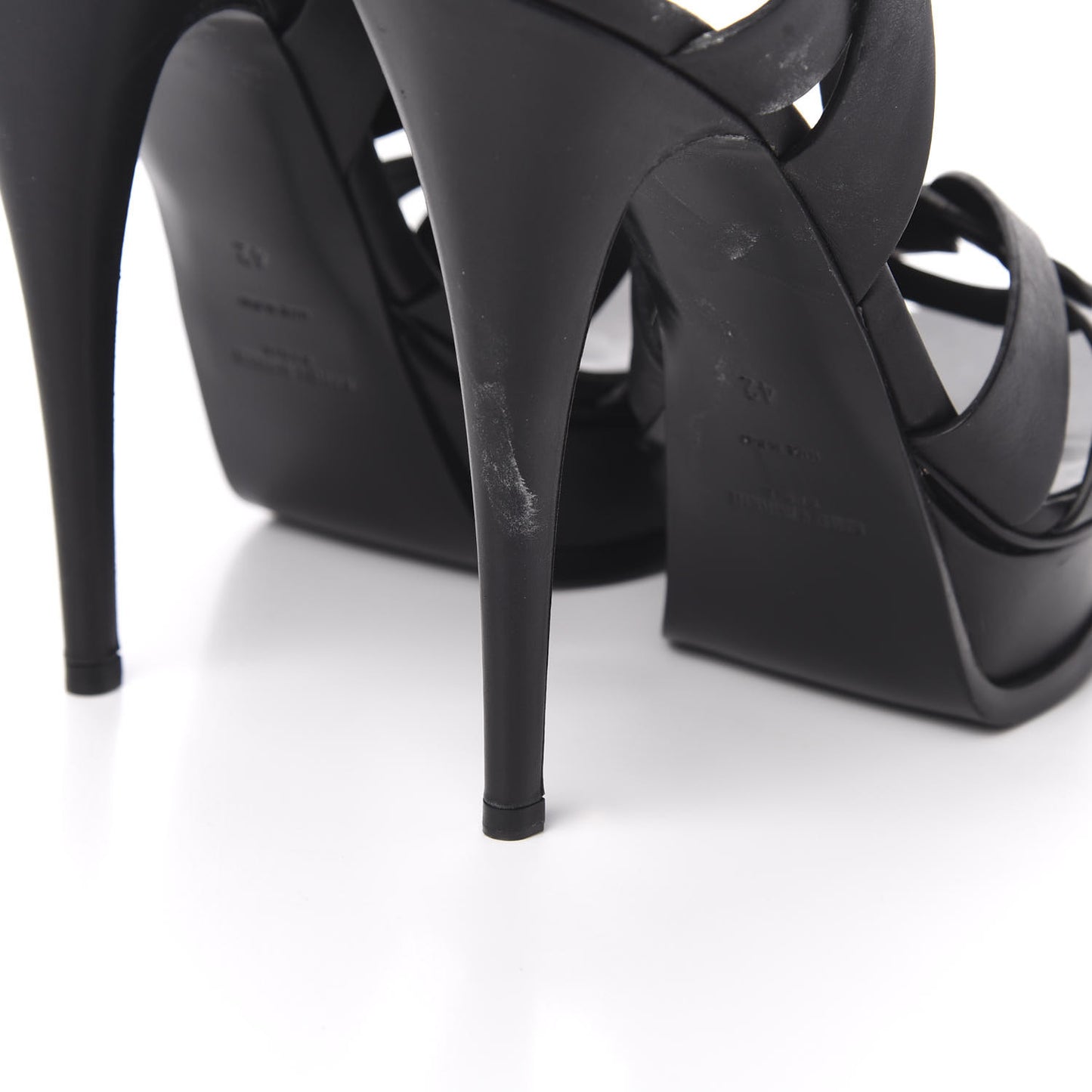 Calfskin Tribute 105 Platform Sandals 42 Black