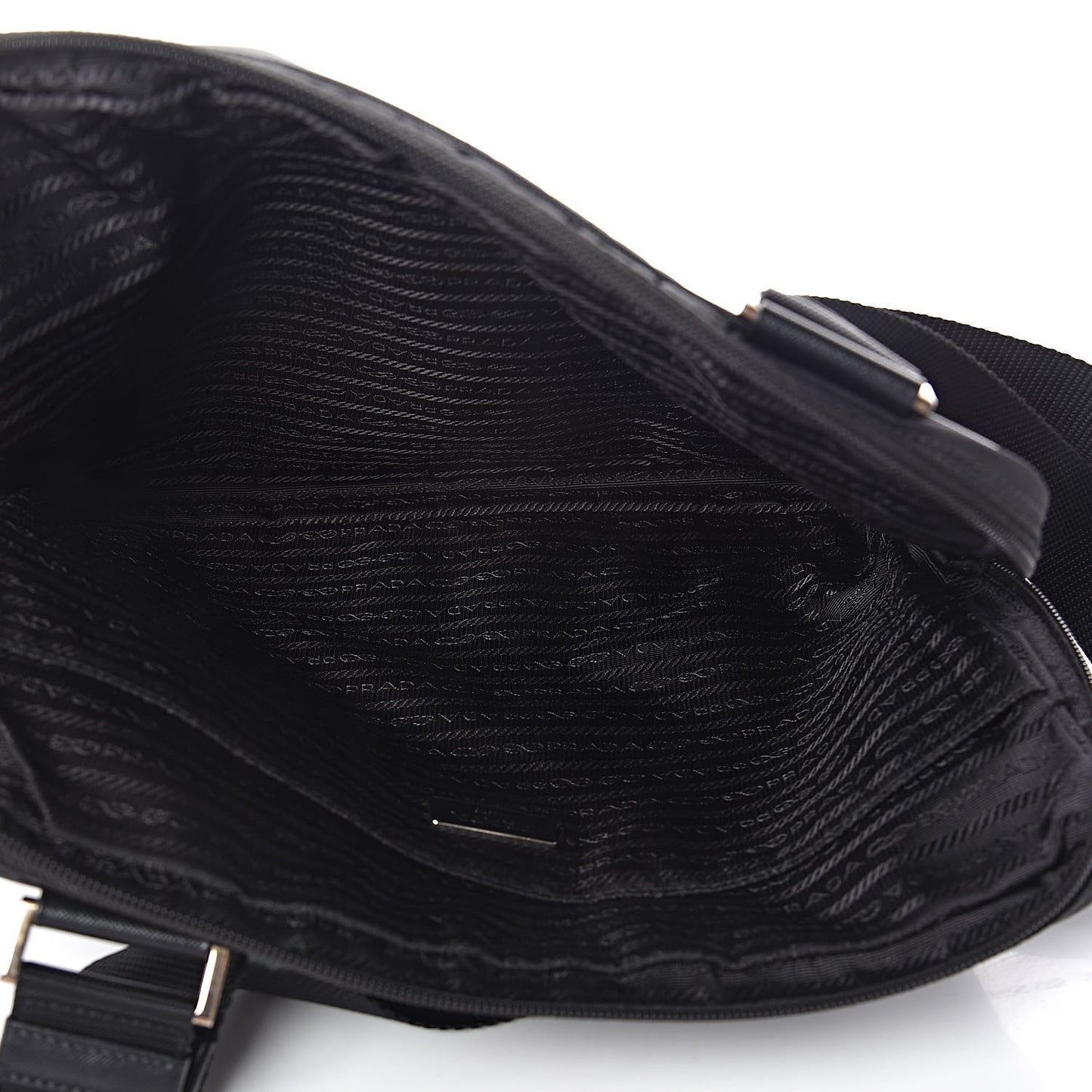 Tessuto Nylon Flat Messenger Bag Black
