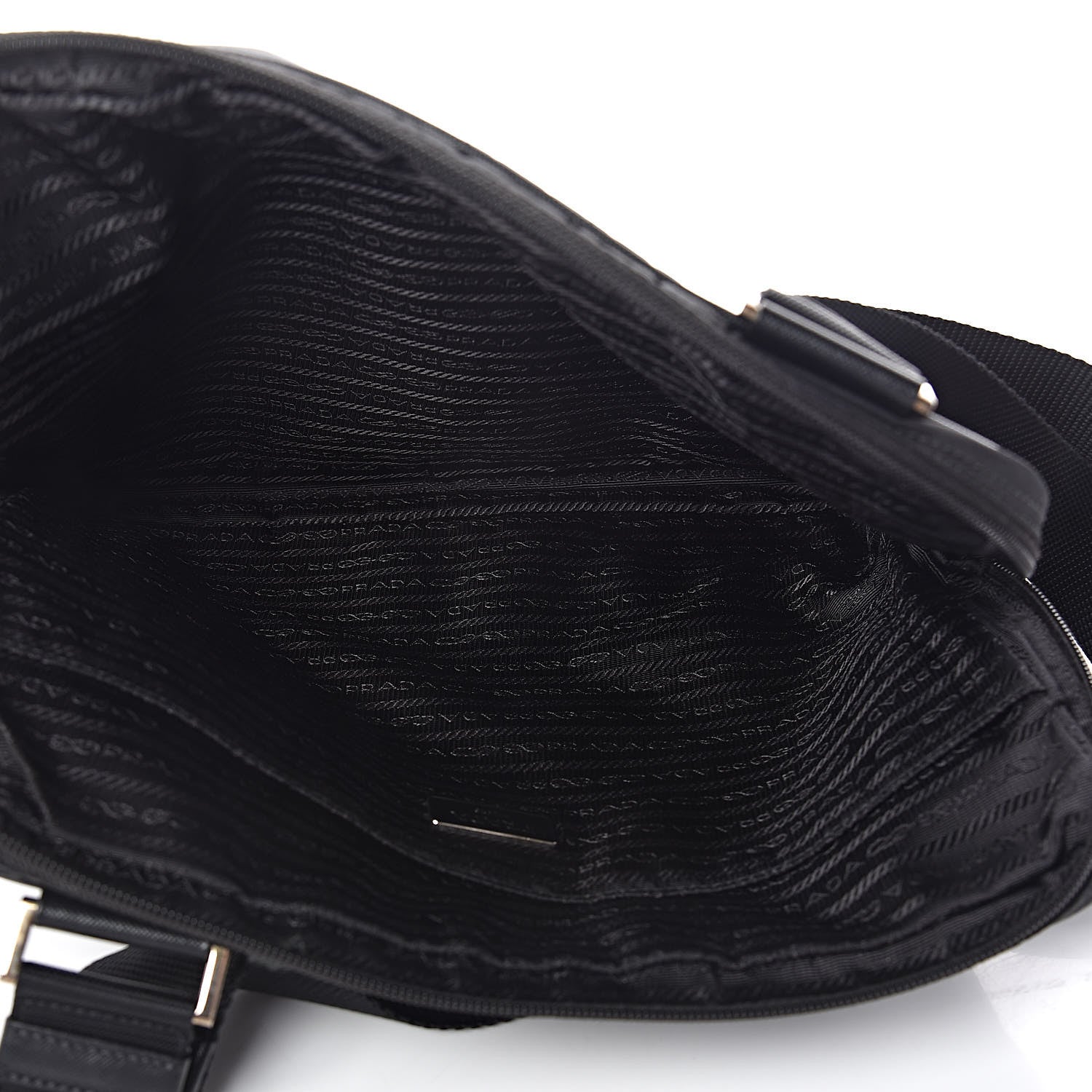 Prada Tessuto Nylon Flat Messenger Bag Black 5 of 11