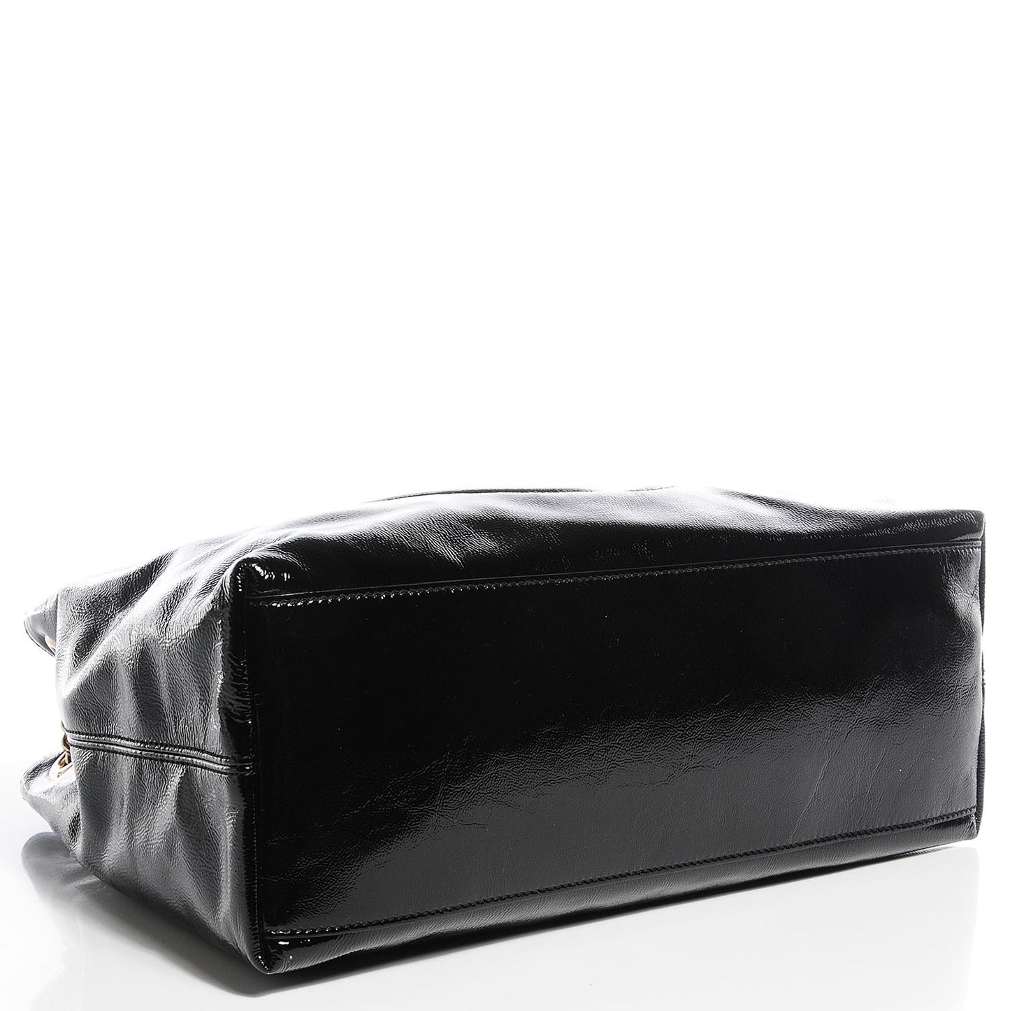 Patent Medium Soho Chain Shoulder Bag Black