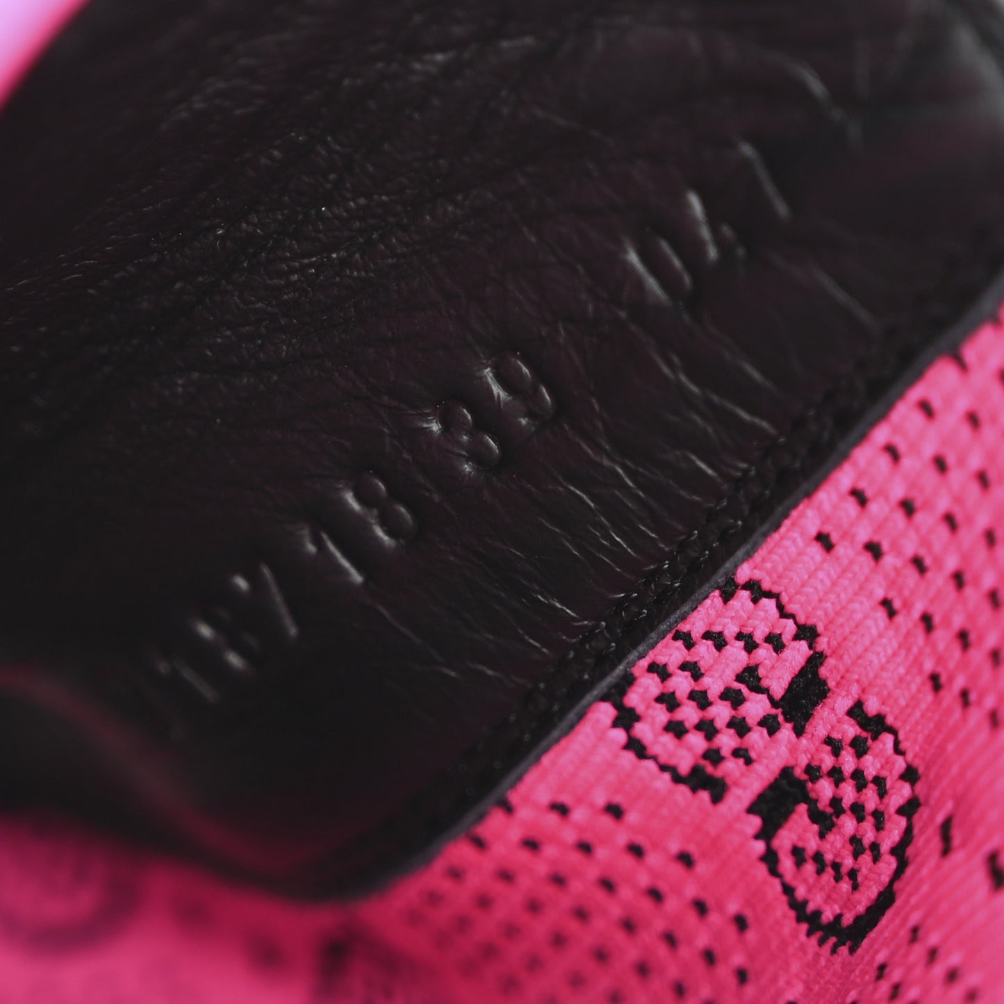 Dali Soft Calfskin Technical Jersey Knit GG Monogram Ankle Boots 39 Black Fuchsia