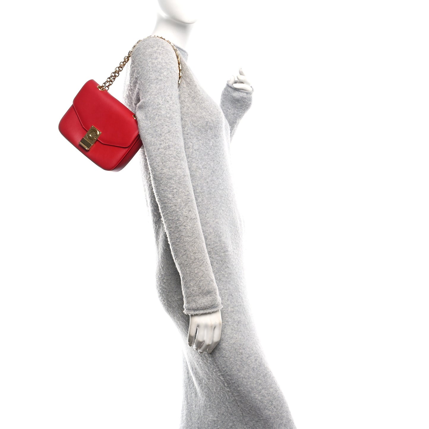 Shiny Calfskin Small C Bag Red
