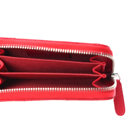 Chanel Caviar Camellia Embossed Zip Coin Purse Red 5 of 10