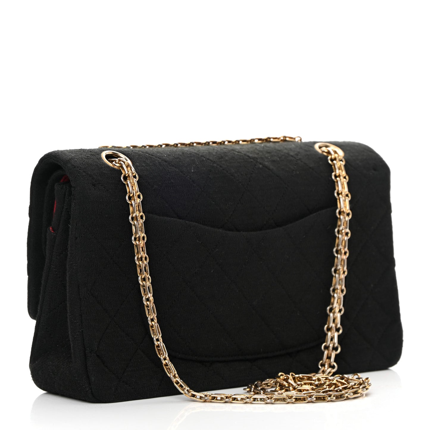 Jersey Quilted Small Double Flap Black