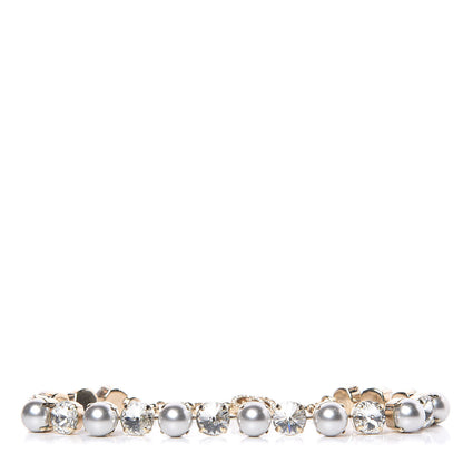 Gucci Crystal Pearl GG Necklace Silver Gold 1 of 5