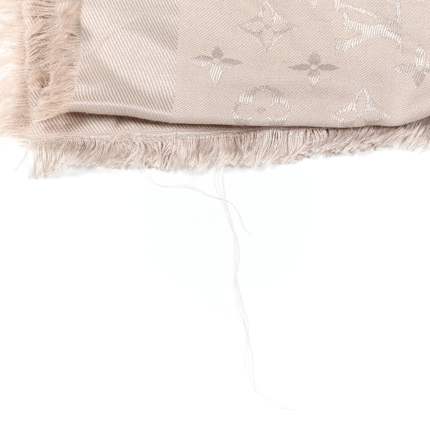 Louis Vuitton Silk Wool Monogram Shine Shawl Greige 5 of 11