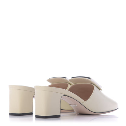 Gucci Malaga Kid Crystal Square G Madelyn Mules 39 Vintage White 4 of 9