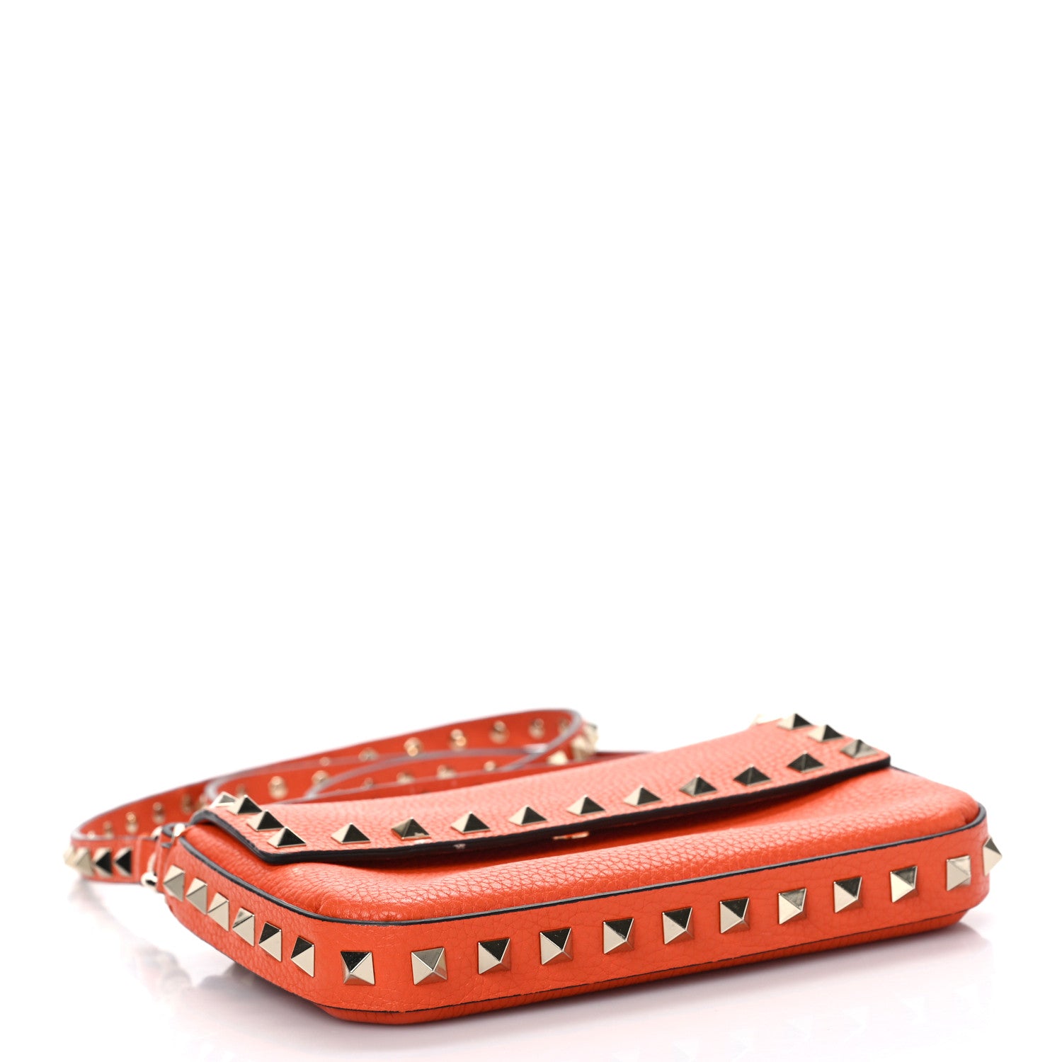 Valentino Garavani Grainy Calfskin Rockstud Crossbody Pouch Orange 4 of 11