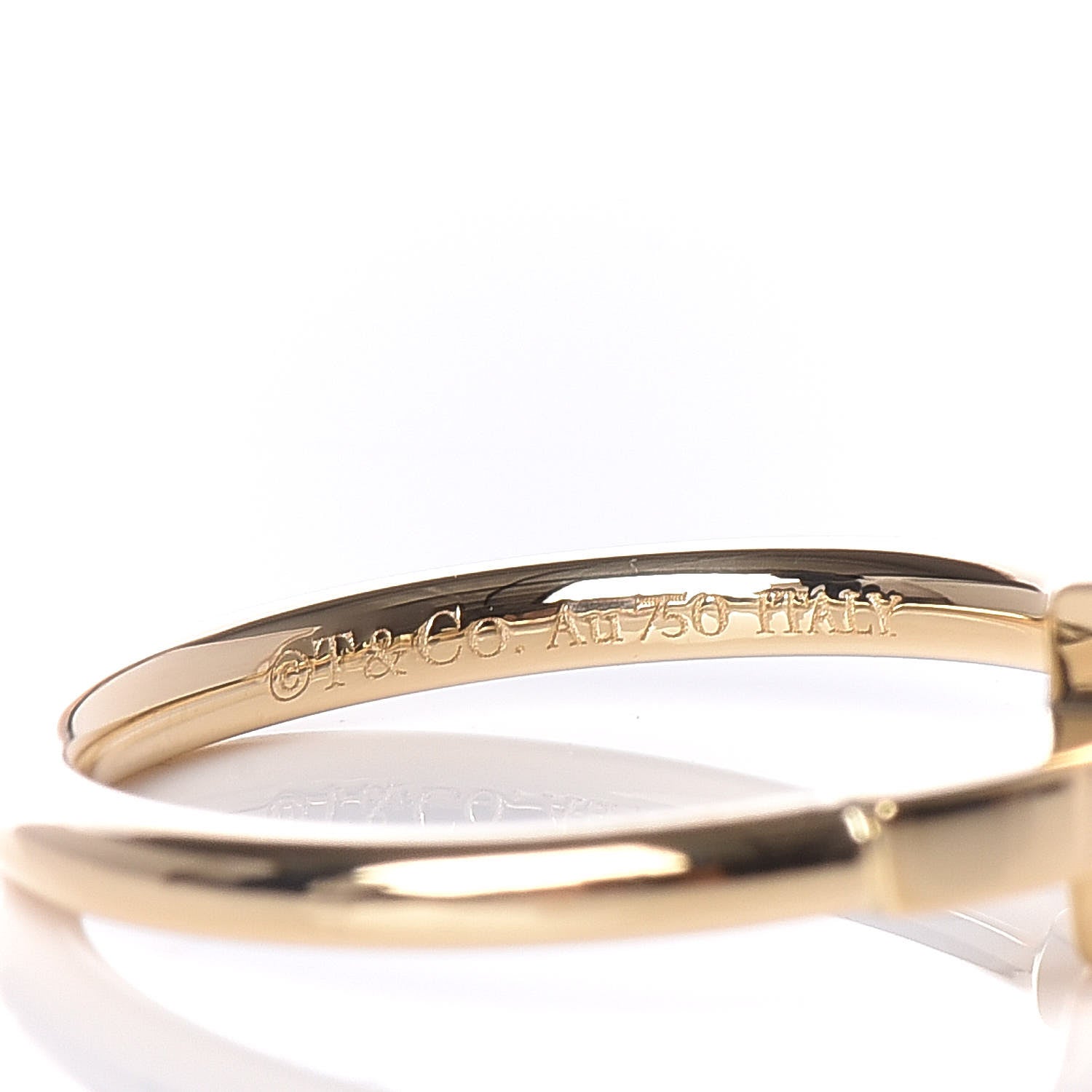 Tiffany 18K Yellow Gold T Wire Ring 48 4.5 5 of 6