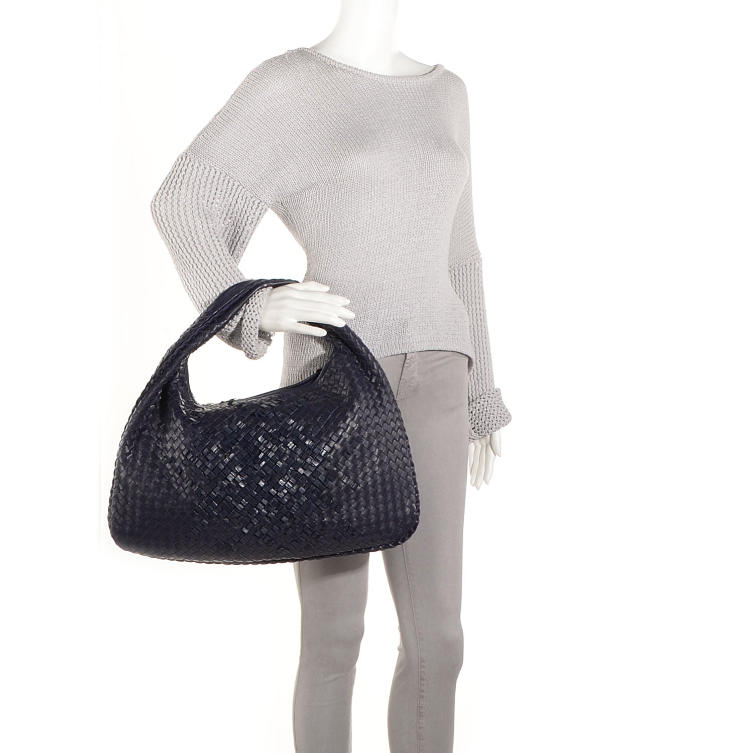 Bottega Veneta Nappa Intrecciato Large Veneta Plisse Hobo Ink 2 of 9