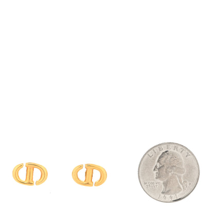Christian Dior Metal Petit CD Stud Earrings Gold 2 of 4