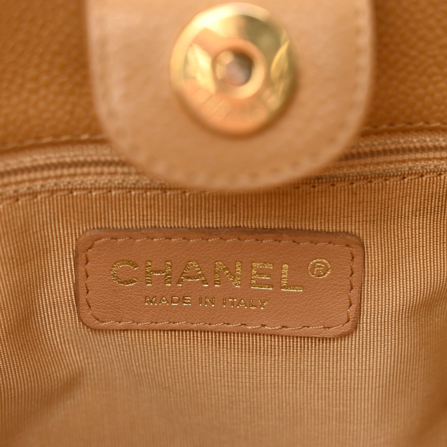 Chanel Caviar Quilted Petit Shopping Tote PST Dark Beige 8 of 10