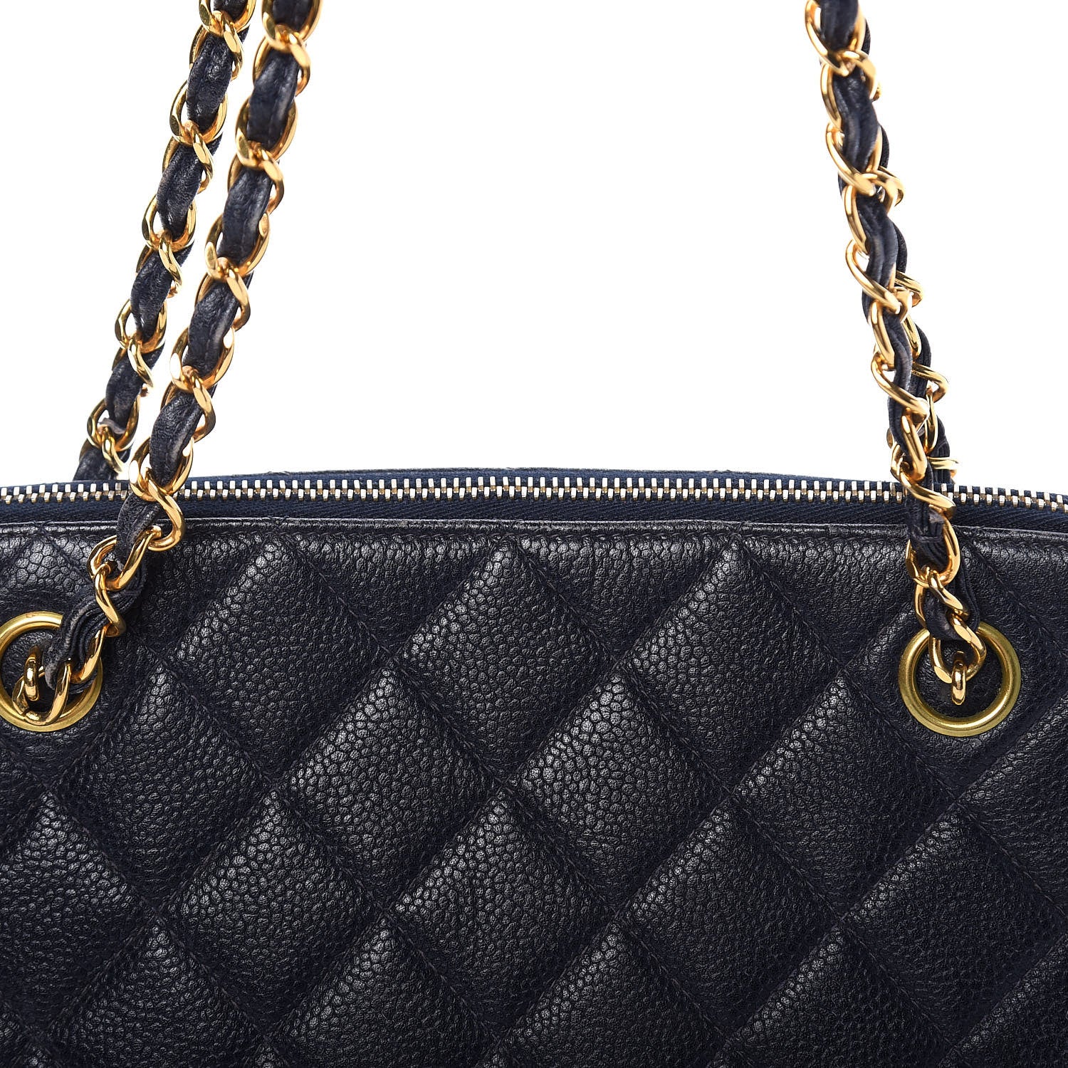 Chanel Caviar CC Tote Navy 10 of 10
