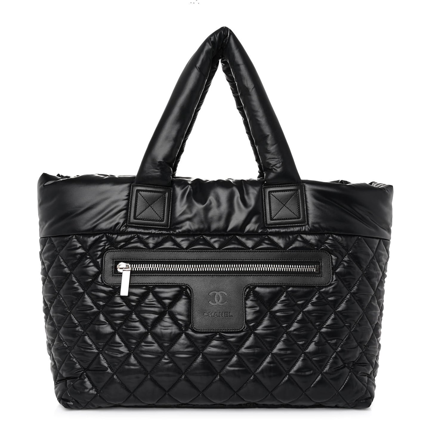 Nylon Quilted Large Coco Cocoon Tote Black