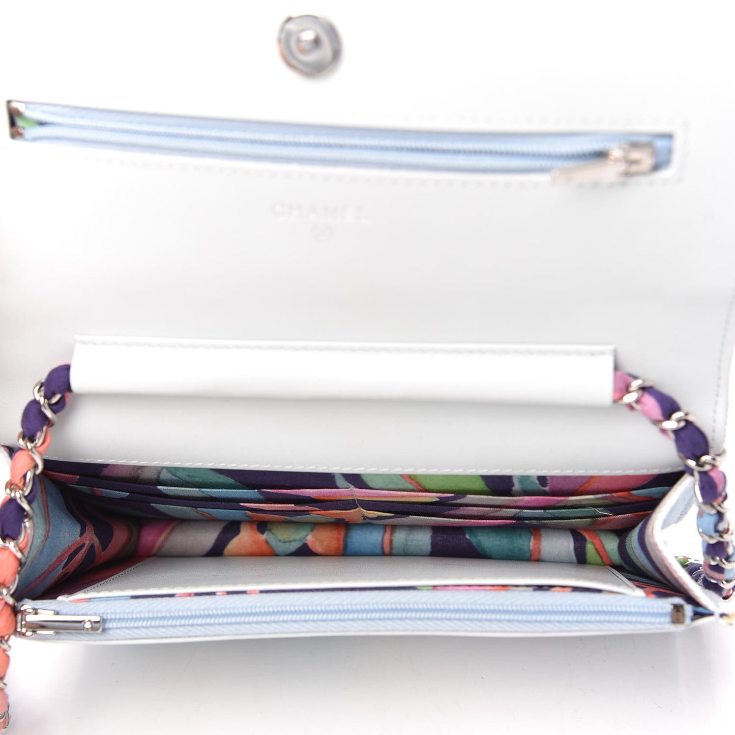 Canvas Quilted Jungle Jeans Wallet on Chain WOC Multicolor