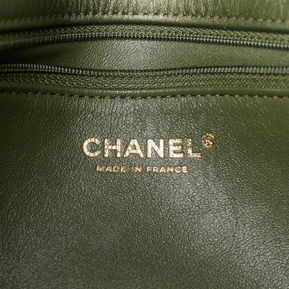 Chanel Metallic Aged Calfskin Chevron Quilted Reissue 2.55 Clutch Green 6 of 11