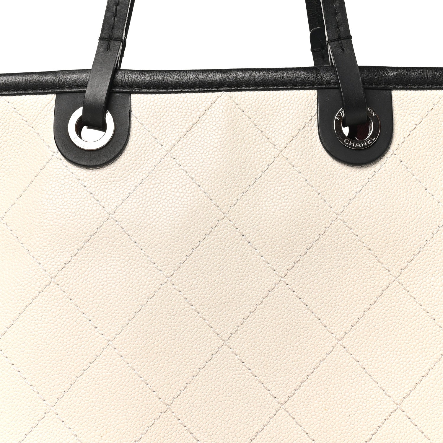 Chanel Grained Calfskin Shopping Fever Tote White 8 of 10