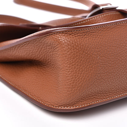 Hermes Taurillon Clemence Halzan 31 Gold 7 of 10