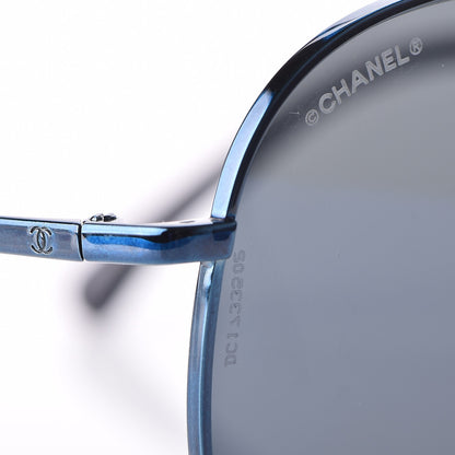 Chanel Aviator Metallic Pilot Sunglasses 4231 Dark Blue 11 of 13